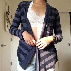 Navy striped cardigan